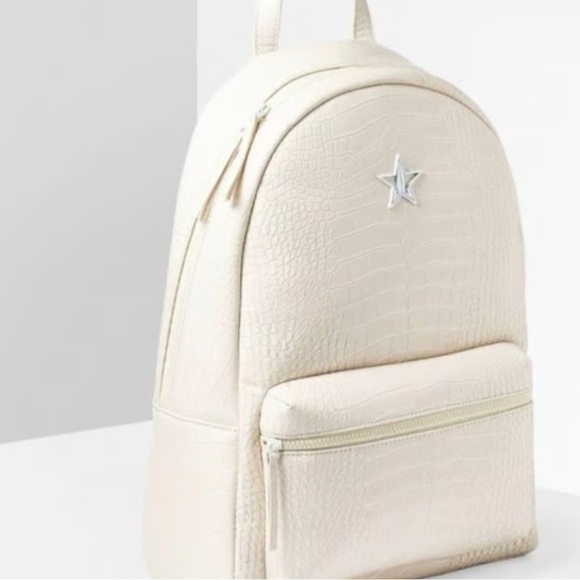 NWOT Jeffree Star White Faux Crocodile Backpack - Picture 3 of 6